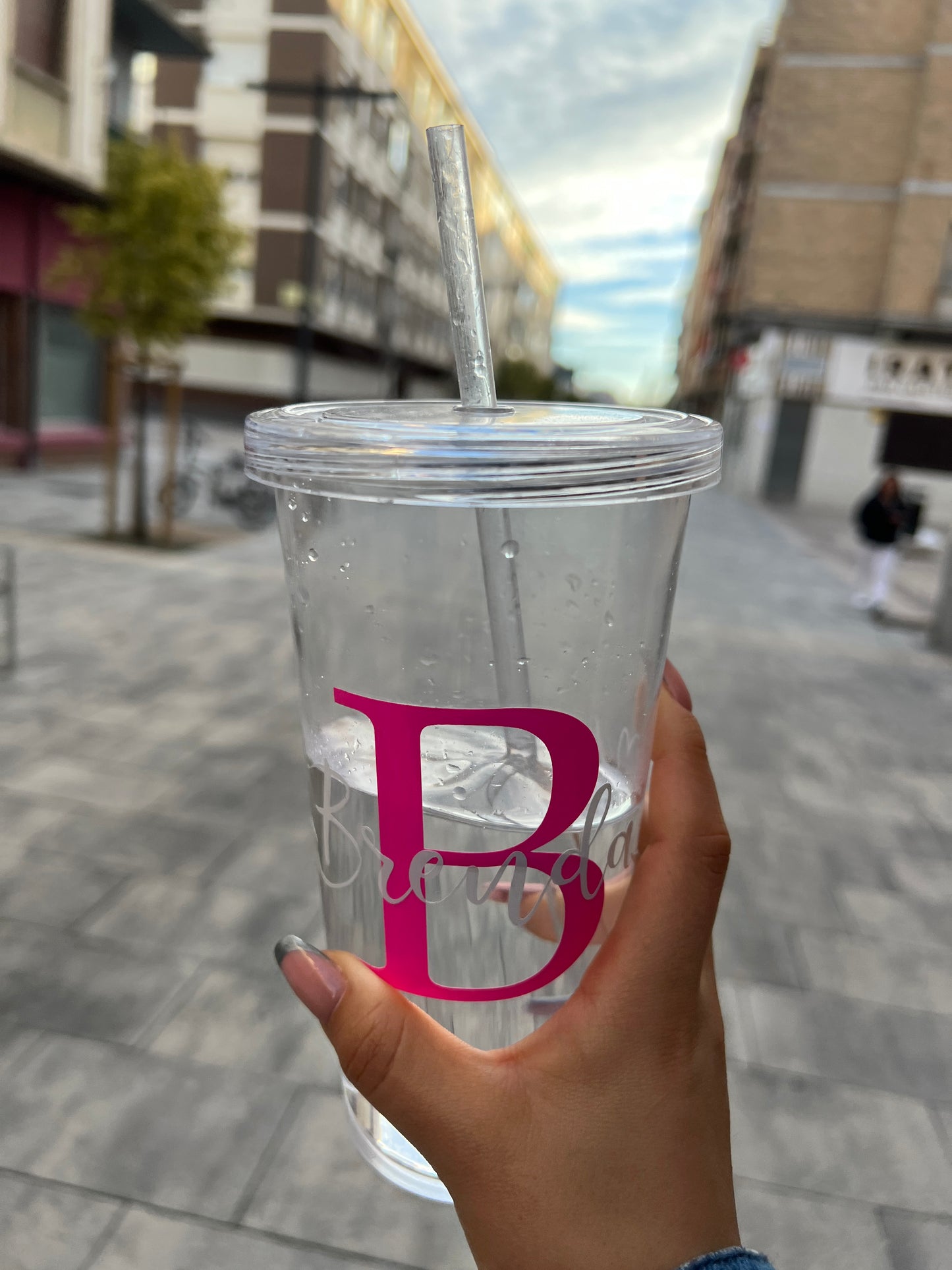 Vaso con pajita Personalizado con tu nombre  por mayor o menor